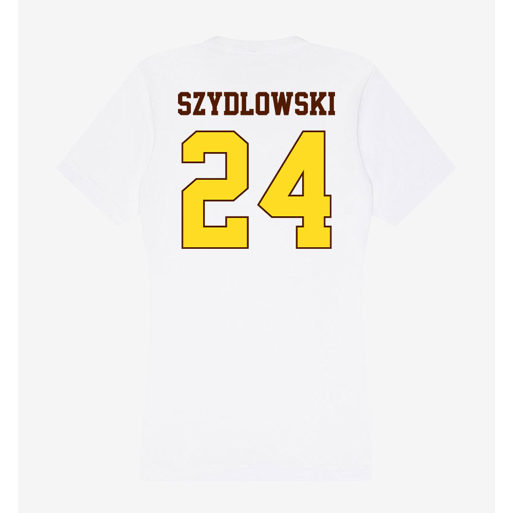 Western Michigan - NCAA Men's Ice Hockey : Garrett Szydlowski - Women's V-Neck T-Shirt-1