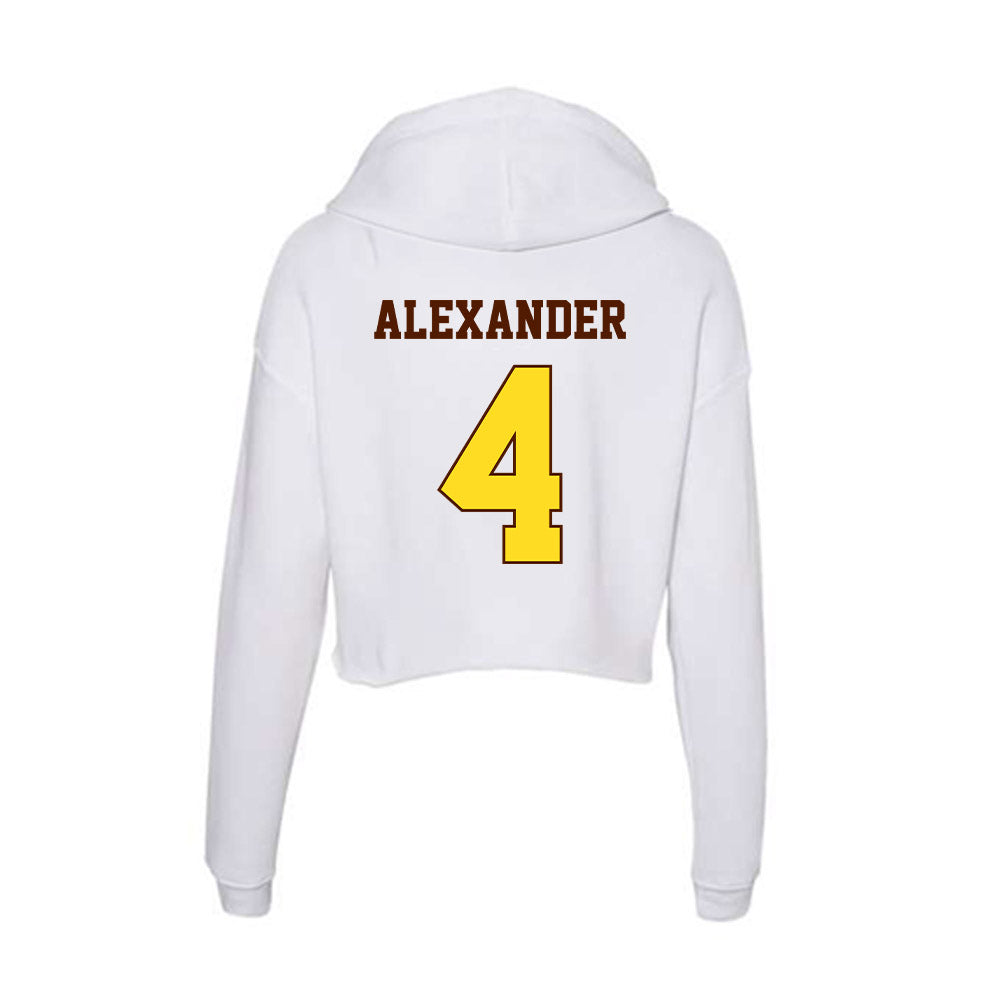 Western Michigan - NCAA Football : Austin Alexander - Women's Crop Fleece Hoodie-1