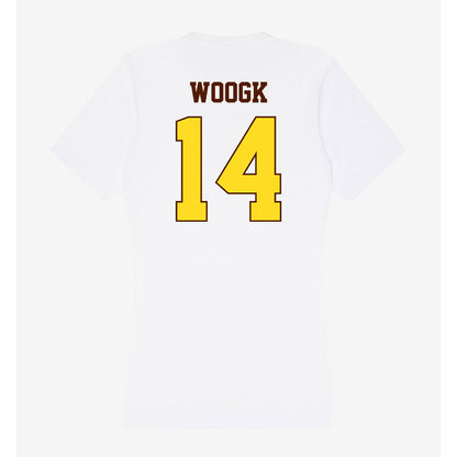 Western Michigan - NCAA Men's Ice Hockey : Colby Woogk - Women's V-Neck T-Shirt-1