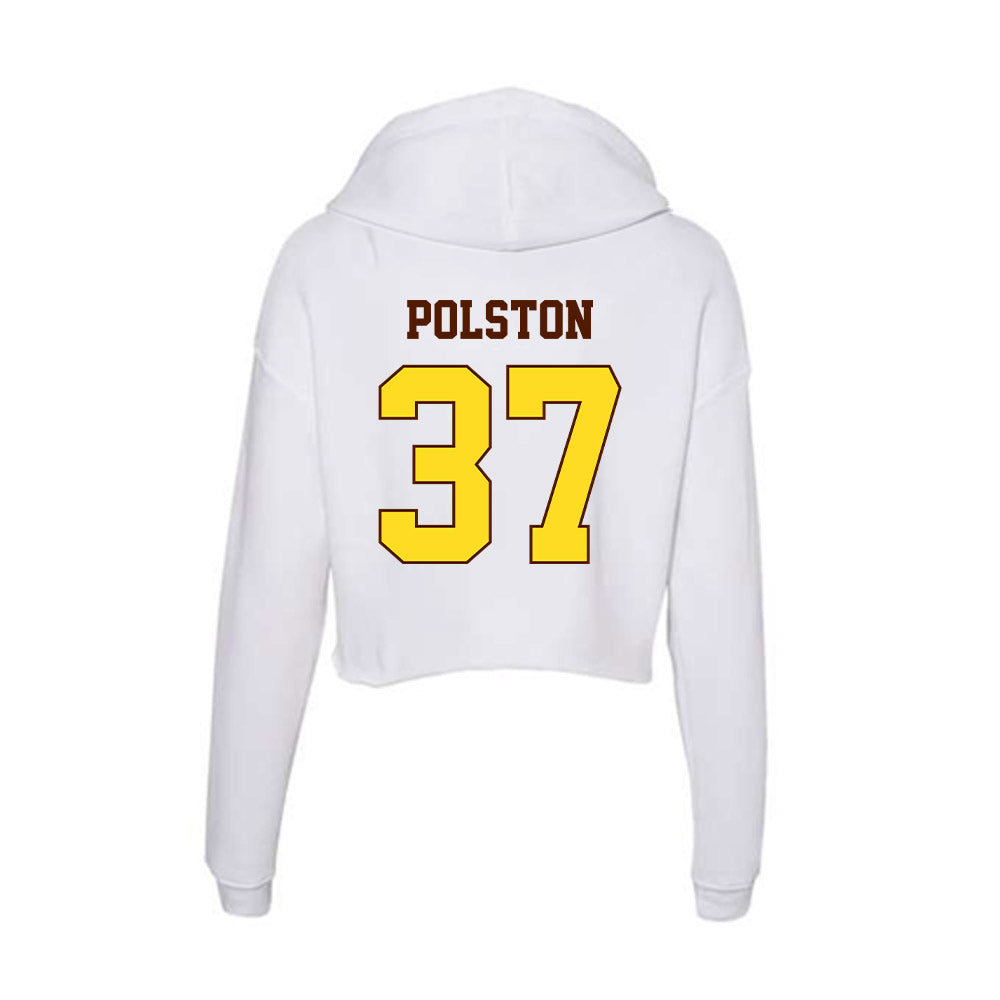 Western Michigan - NCAA Men's Ice Hockey : Michael Polston - Women's Crop Fleece Hooded Sweatshirt-1