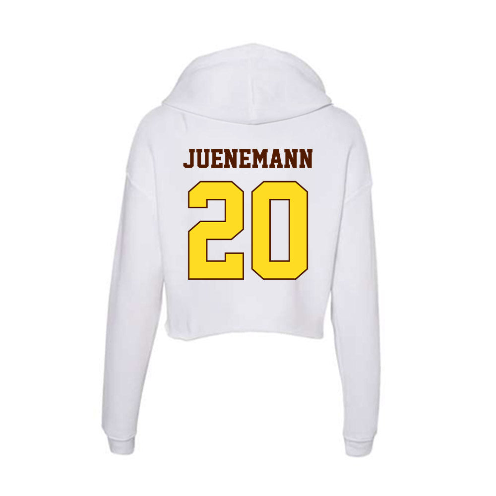 Western Michigan - NCAA Men's Basketball : Janis Juenemann - Women's Crop Fleece Hooded Sweatshirt-1