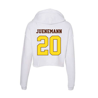 Western Michigan - NCAA Men's Basketball : Janis Juenemann - Women's Crop Fleece Hooded Sweatshirt-1