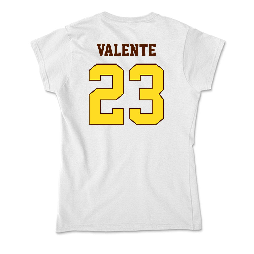 Western Michigan - NCAA Men's Ice Hockey : Liam Valente - Soft Style Women’s T-Shirt-1