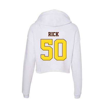 Western Michigan - NCAA Baseball : Lucas Rick - Women's Crop Fleece Hoodie-1