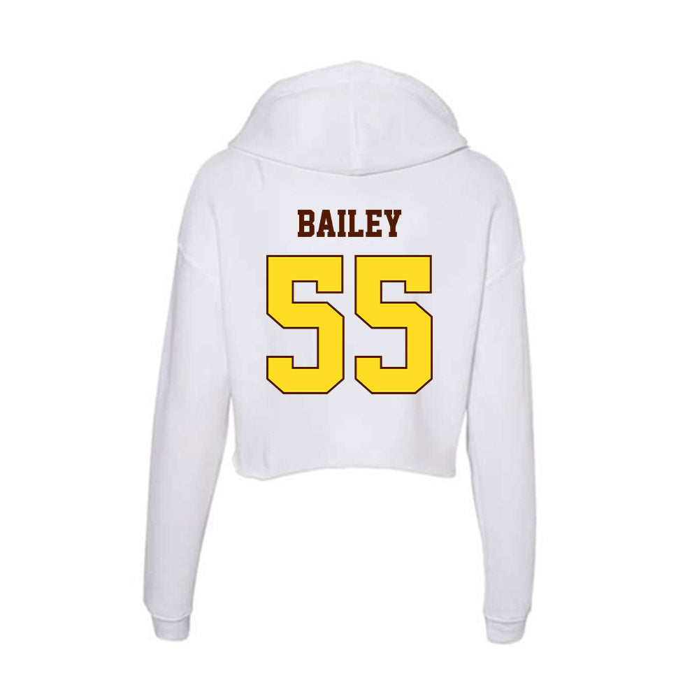 Western Michigan - NCAA Football : Jacob Bailey - Women's Crop Fleece Hoodie-1