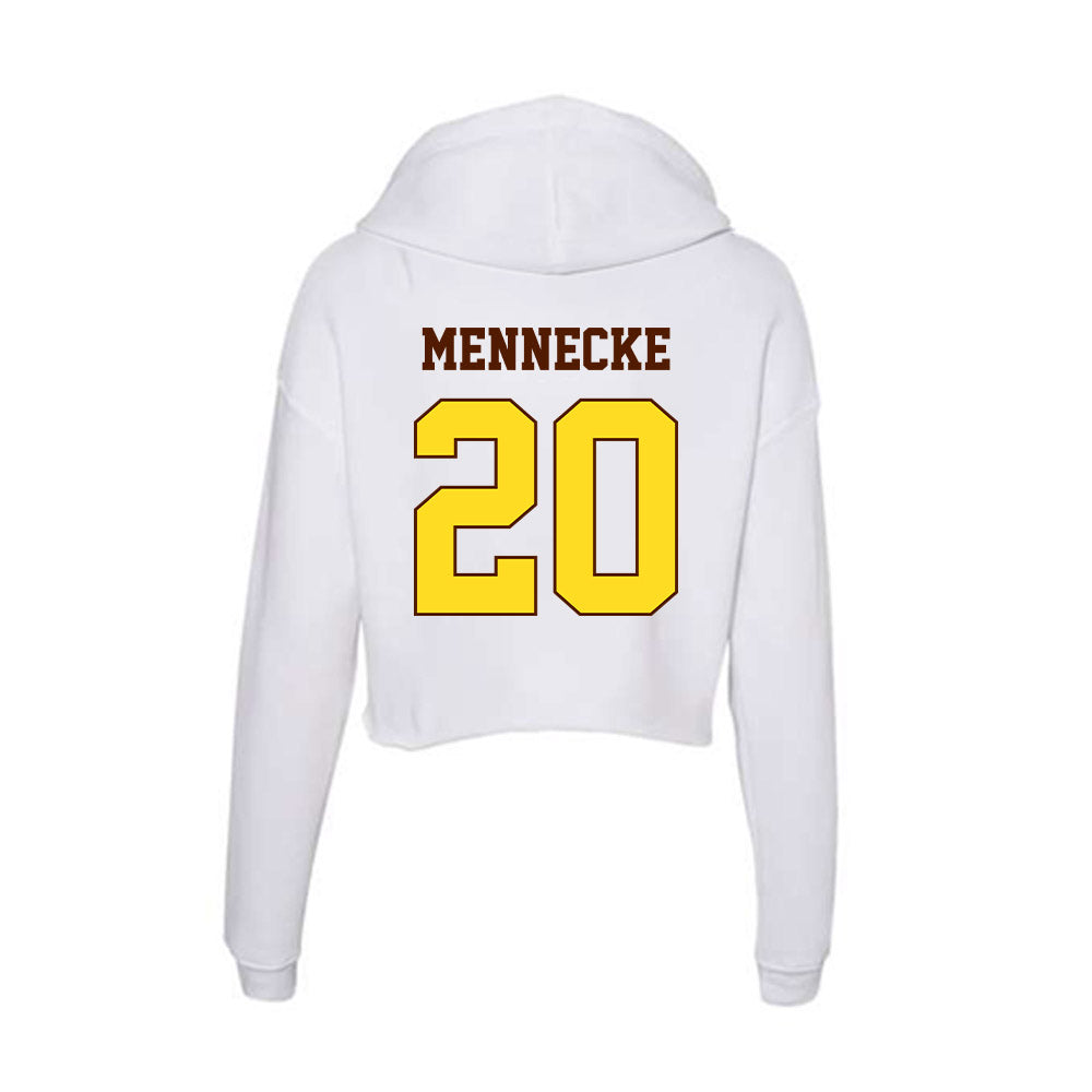 Western Michigan - NCAA Baseball : Mark Mennecke - Women's Crop Fleece Hoodie-1