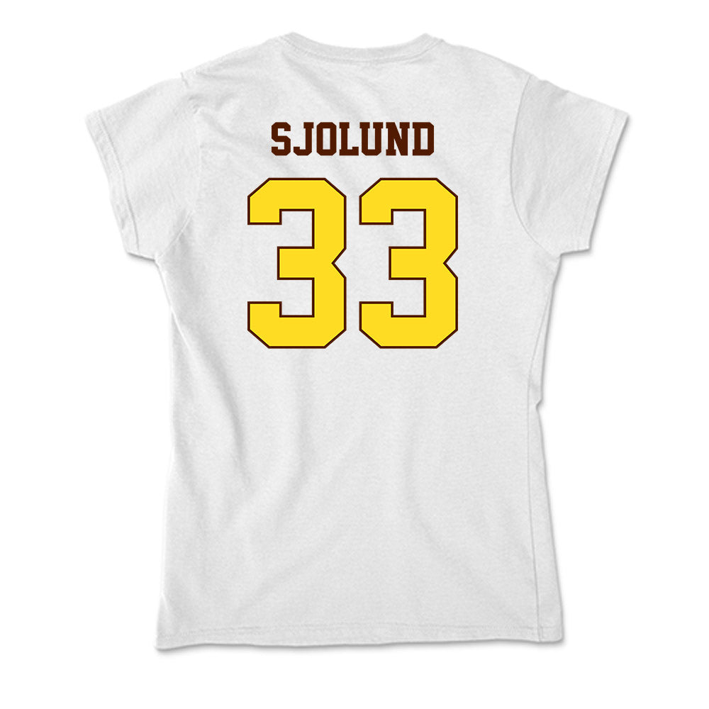 Western Michigan - NCAA Men's Ice Hockey : Samuel Sjolund - Soft Style Women’s T-Shirt-1