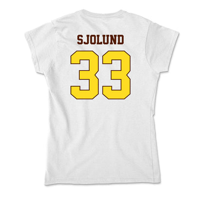 Western Michigan - NCAA Men's Ice Hockey : Samuel Sjolund - Soft Style Women’s T-Shirt-1