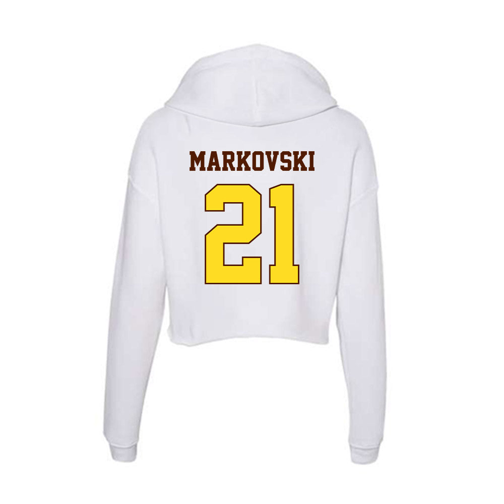 Western Michigan - NCAA Men's Soccer : Alek Markovski - Women's Crop Fleece Hoodie-1