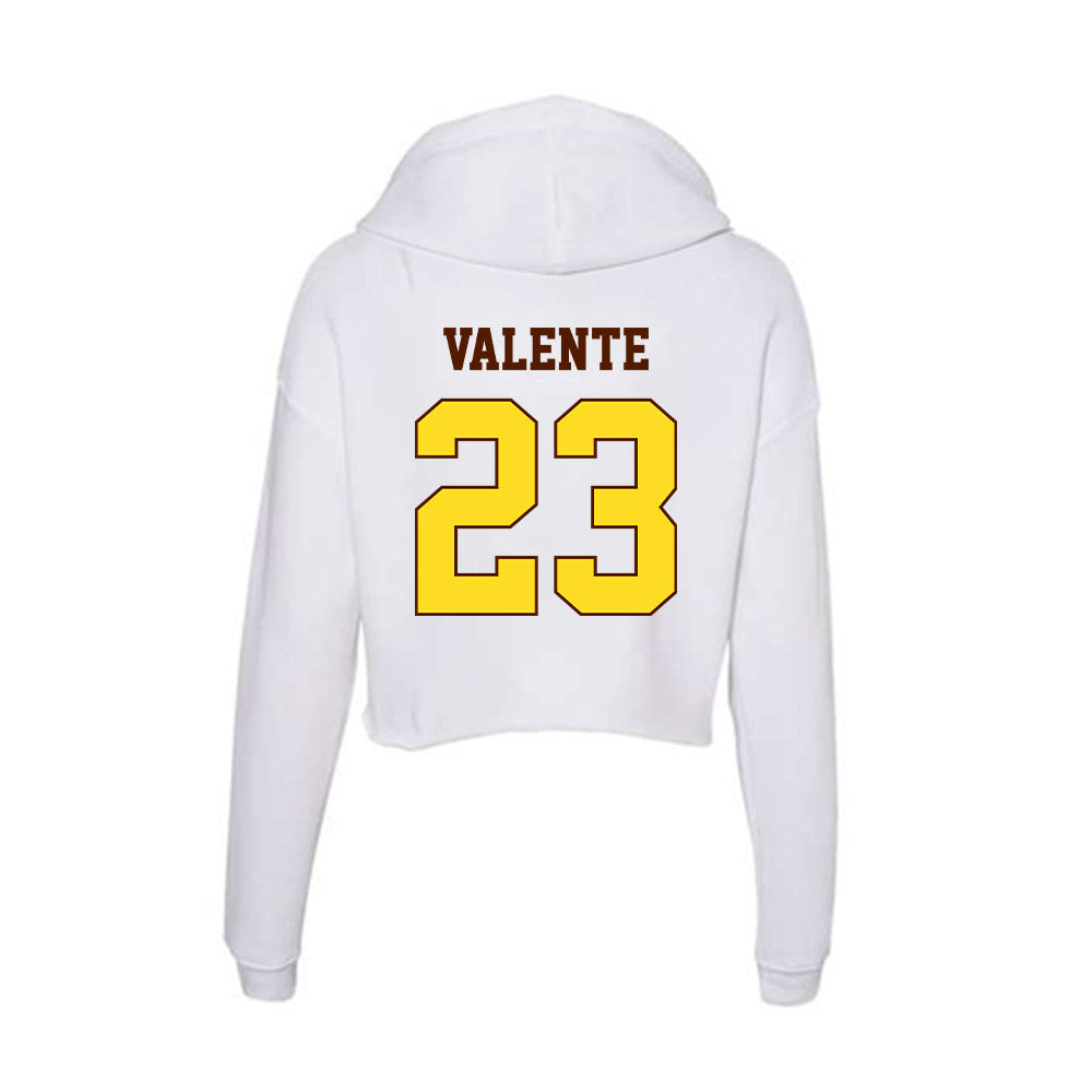 Western Michigan - NCAA Men's Ice Hockey : Liam Valente - Women's Crop Fleece Hoodie-1