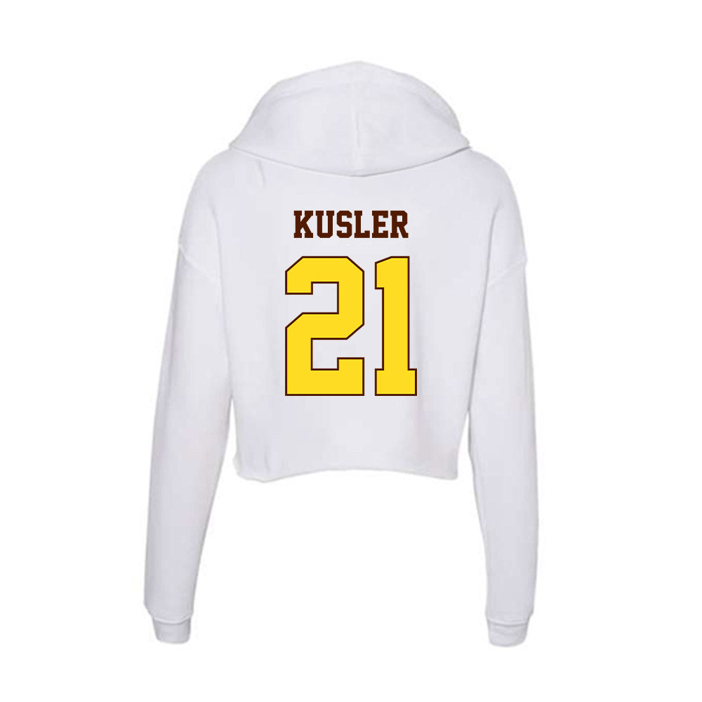 Western Michigan - NCAA Men's Ice Hockey : Ryan Kusler - Women's Crop Fleece Hoodie-1