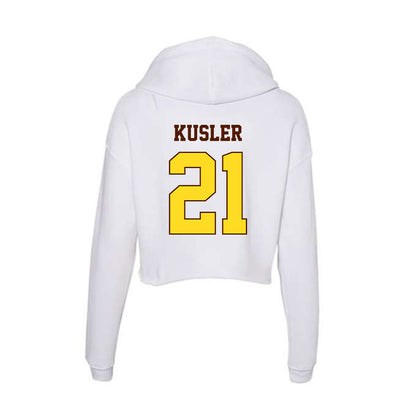Western Michigan - NCAA Men's Ice Hockey : Ryan Kusler - Women's Crop Fleece Hoodie-1