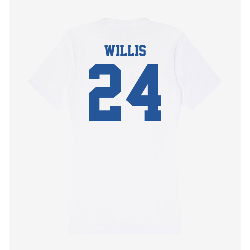 Hampton - NCAA Football : Marqwae Willis - Women's V-Neck T-Shirt-1