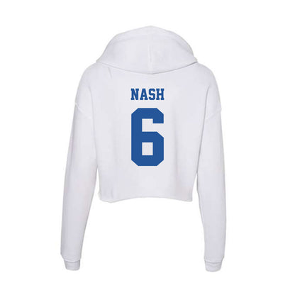 Hampton - NCAA Football : Marcellus Nash - Women's Crop Fleece Hooded Sweatshirt-1