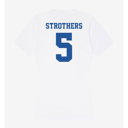 Hampton - NCAA Men's Basketball : Etienne Strothers - Women's V-Neck T-Shirt-1