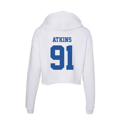Hampton - NCAA Football : Aaron Atkins - Women's Crop Fleece Hooded Sweatshirt-1