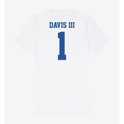 Hampton - NCAA Men's Basketball : Aaron Davis III - Women's V-Neck T-Shirt-1
