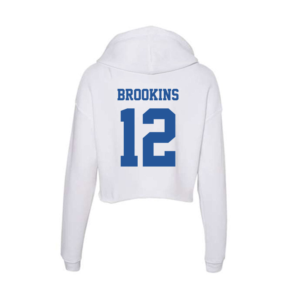 Hampton - NCAA Football : Xavier Brookins - Women's Crop Fleece Hooded Sweatshirt-1