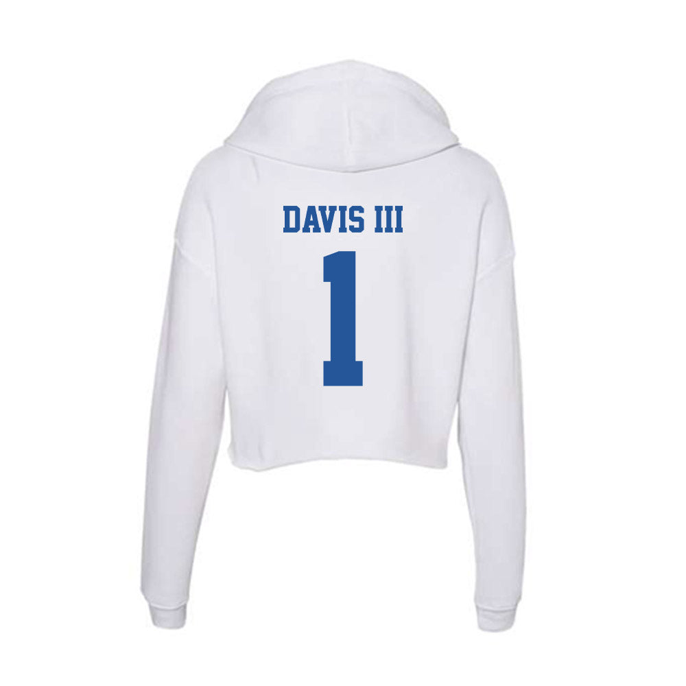 Hampton - NCAA Men's Basketball : Aaron Davis III - Women's Crop Fleece Hoodie-1