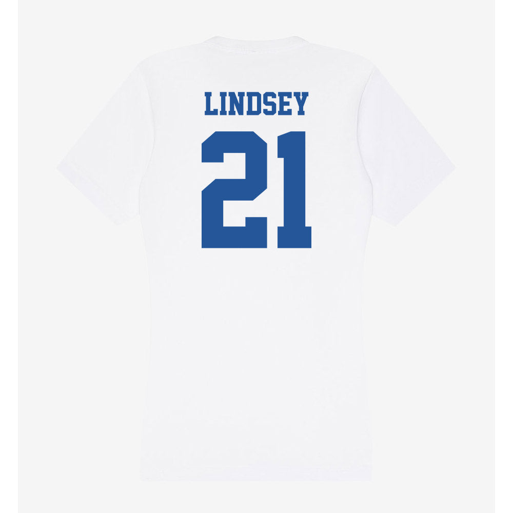 Hampton - NCAA Football : JaSean Lindsey - Women's V-Neck T-Shirt-1