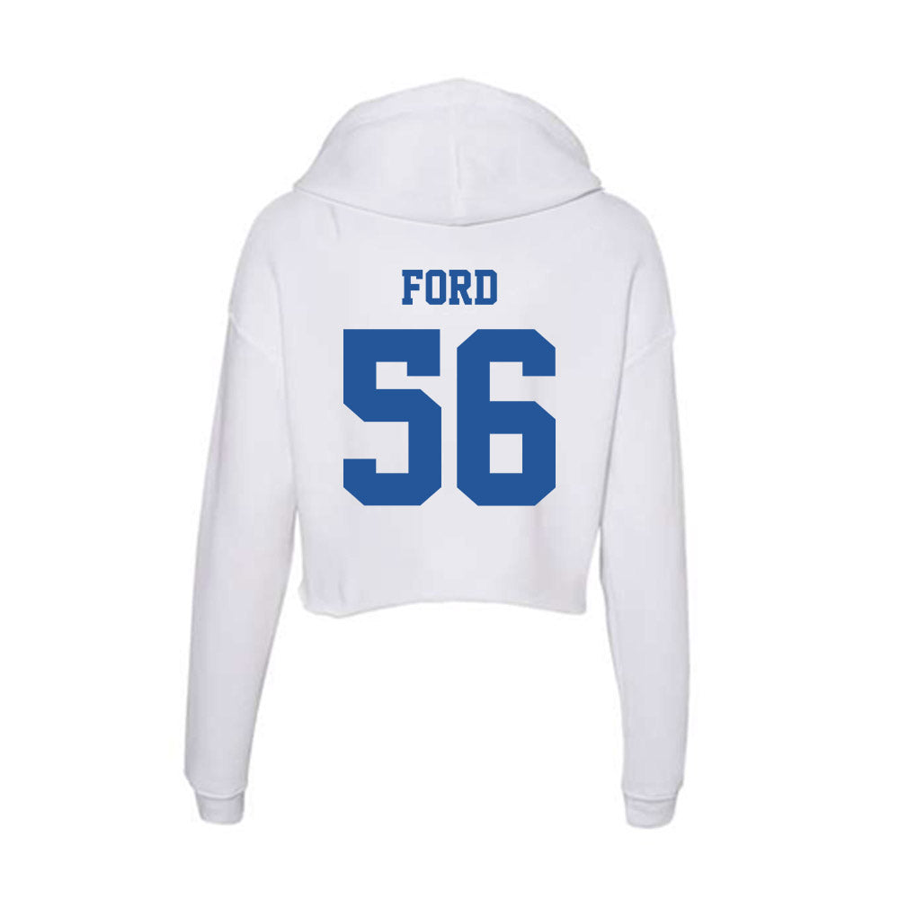 Hampton - NCAA Football : Jackson Ford - Women's Crop Fleece Hooded Sweatshirt-1
