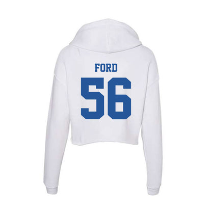 Hampton - NCAA Football : Jackson Ford - Women's Crop Fleece Hooded Sweatshirt-1