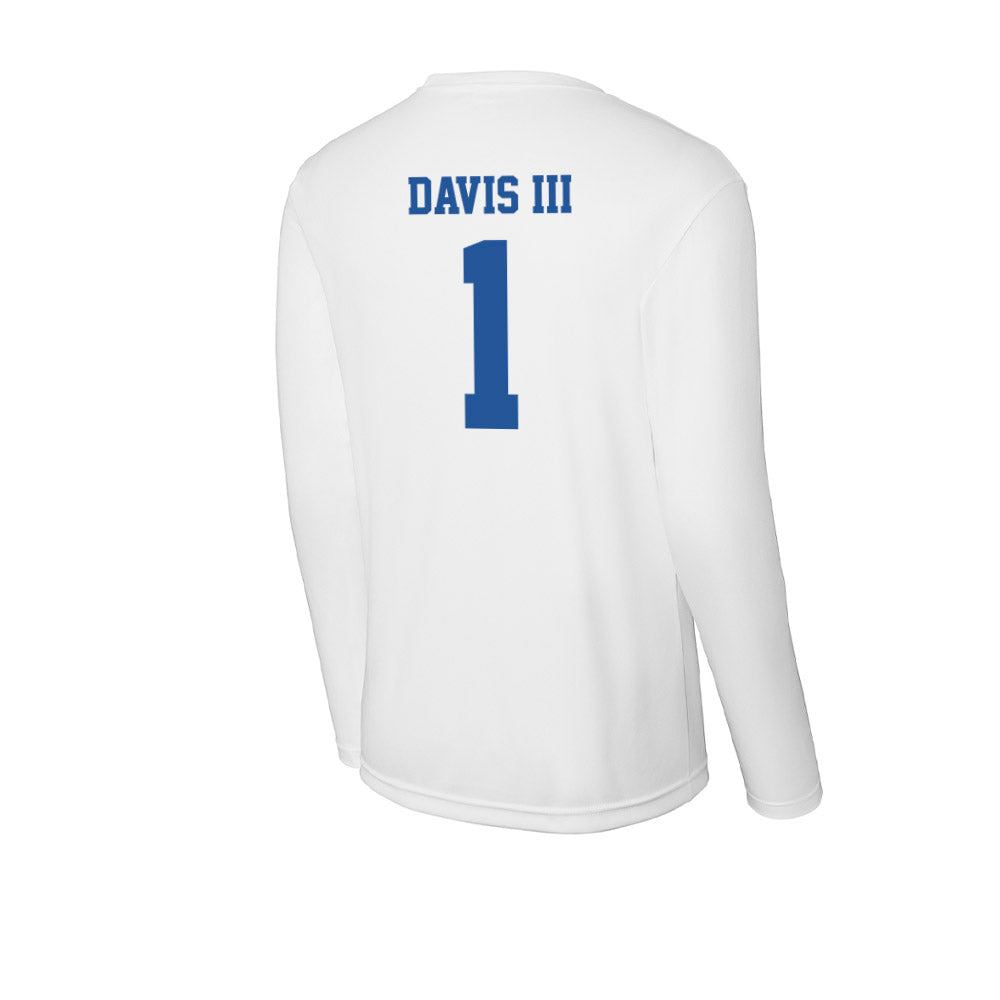Hampton - NCAA Men's Basketball : Aaron Davis III - Activewear Long Sleeve T-Shirt-1