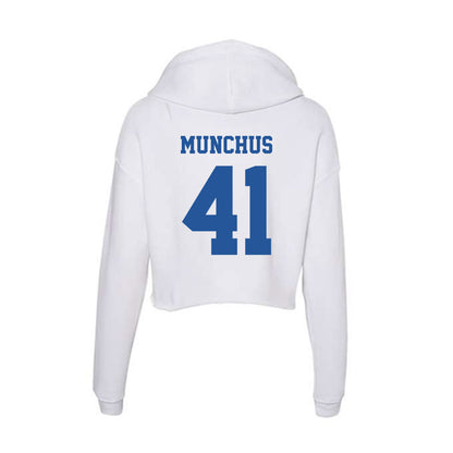 Hampton - NCAA Men's Lacrosse : Davis Munchus - Women's Crop Fleece Hoodie-1
