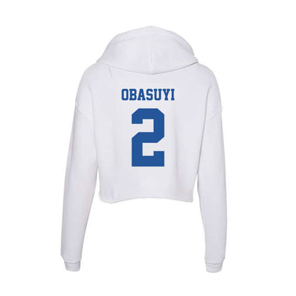 Hampton - NCAA Women's Basketball : Eghosa Obasuyi - Women's Crop Fleece Hoodie-1