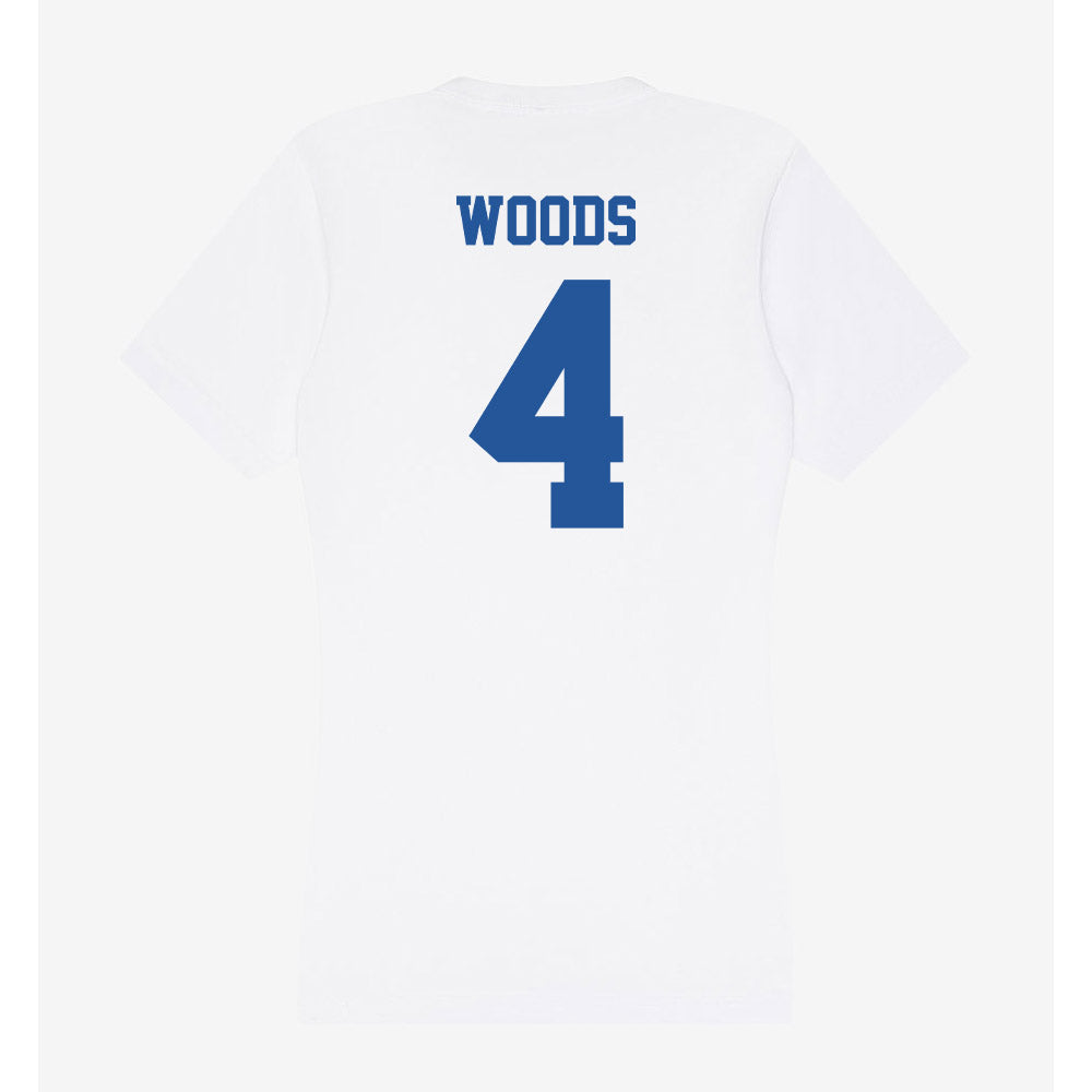 Hampton - NCAA Football : Jalen Woods - Women's V-Neck T-Shirt-1