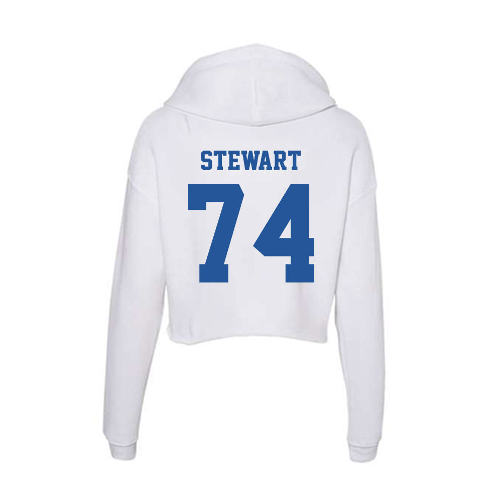 Hampton - NCAA Football : Damaurius Stewart - Women's Crop Fleece Hooded Sweatshirt-1
