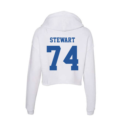 Hampton - NCAA Football : Damaurius Stewart - Women's Crop Fleece Hooded Sweatshirt-1