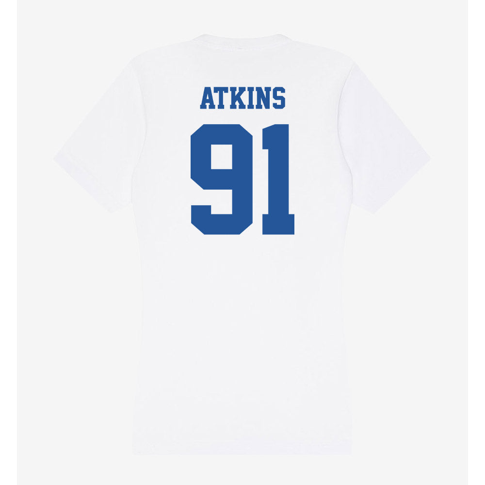 Hampton - NCAA Football : Aaron Atkins - Women's V-Neck T-Shirt-1