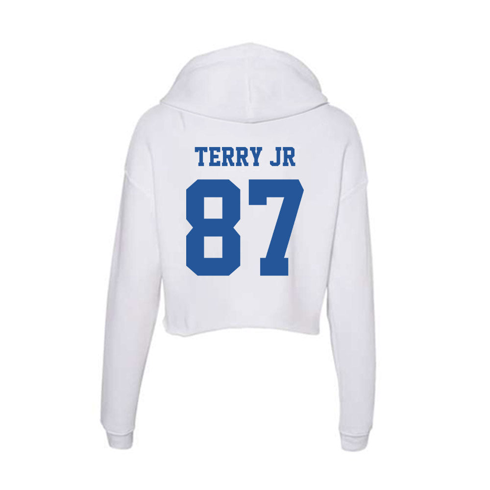 Hampton - NCAA Football : Samuel Terry Jr - Women's Crop Fleece Hooded Sweatshirt-1