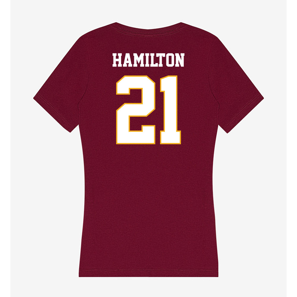 Winthrop - NCAA Men's Basketball : Tai Hamilton - Classic Shersey Women's V-Neck T-Shirt-1