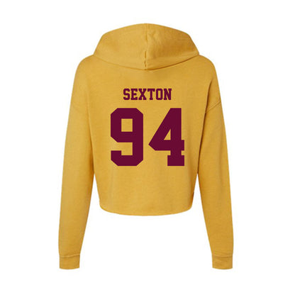 Central Michigan - NCAA Football : Matt Sexton - Women's Crop Fleece Hooded Sweatshirt-1