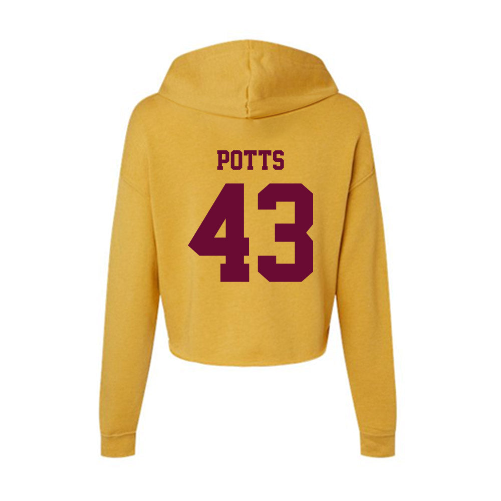 Central Michigan - NCAA Baseball : Tyson Potts - Women's Crop Fleece Hoodie-1