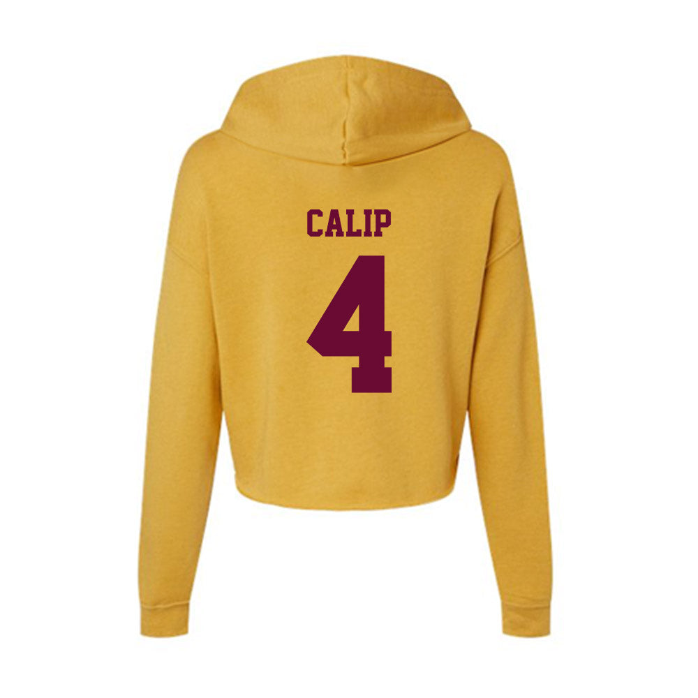 Central Michigan - NCAA Football : Jakivion Calip - Women's Crop Fleece Hooded Sweatshirt-1