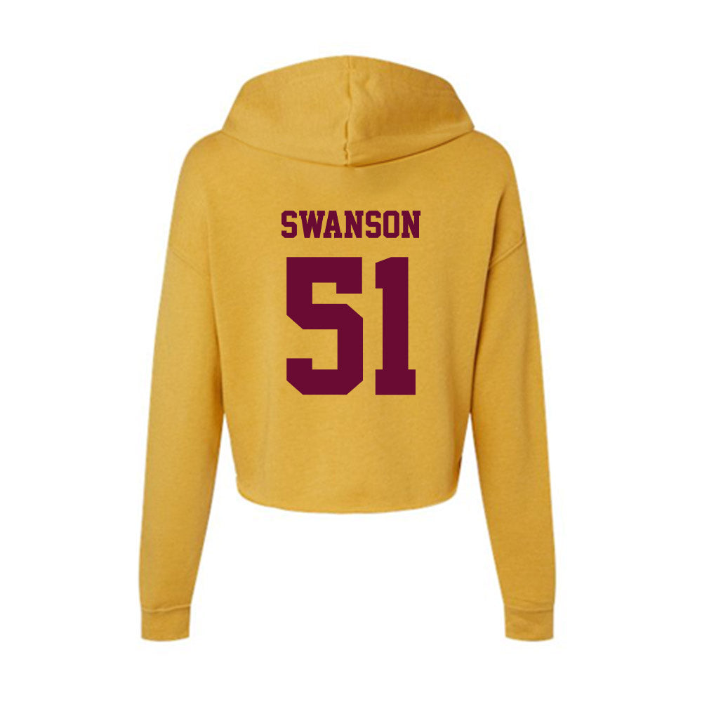 Central Michigan - NCAA Football : Landon Swanson - Women's Crop Fleece Hoodie-1