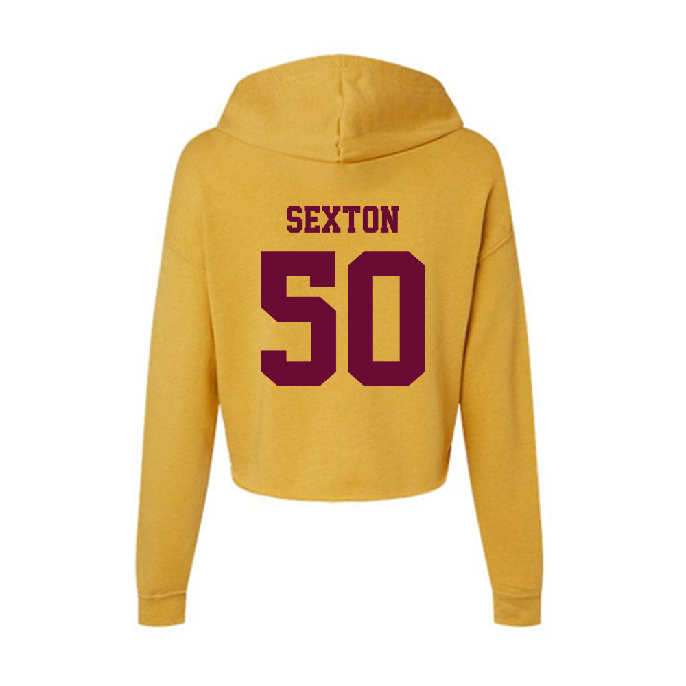 Central Michigan - NCAA Football : Matt Sexton - Women's Crop Fleece Hoodie-1