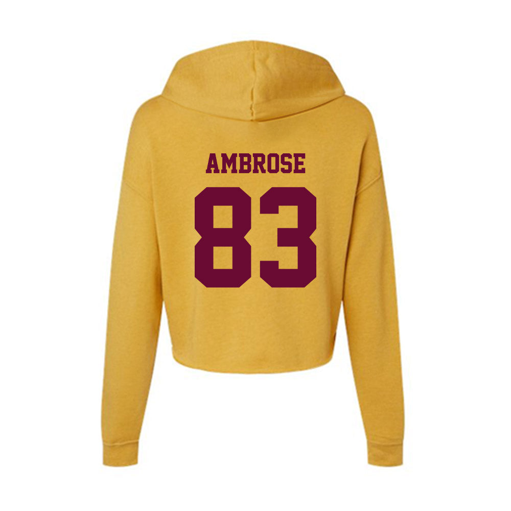 Central Michigan - NCAA Football : Travis Ambrose - Women's Crop Fleece Hoodie-1