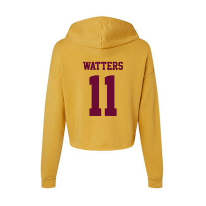 Central Michigan - NCAA Football : Ryland Watters - Women's Crop Fleece Hoodie-1