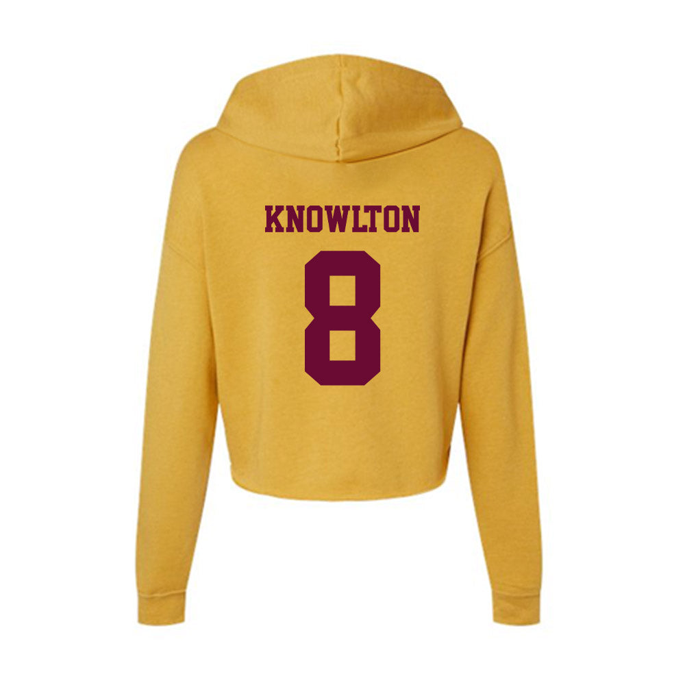 Central Michigan - NCAA Baseball : Zach Knowlton - Women's Crop Fleece Hoodie-1