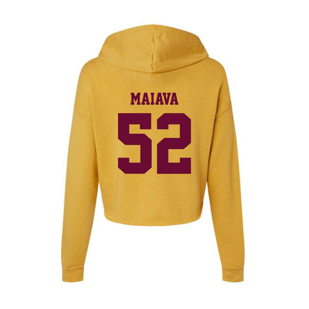 Central Michigan - NCAA Football : Dom Maiava - Women's Crop Fleece Hoodie-1