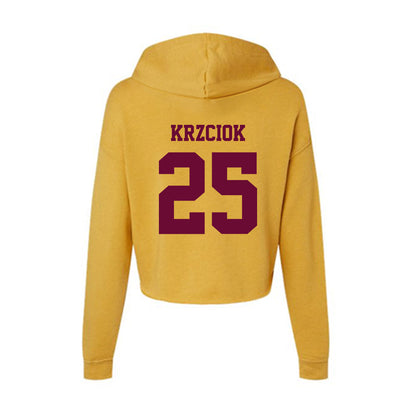 Central Michigan - NCAA Baseball : Brady Krzciok - Women's Crop Fleece Hoodie-1