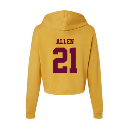 Central Michigan - NCAA Football : Jamari Allen - Women's Crop Fleece Hooded Sweatshirt-1