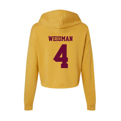 Central Michigan - NCAA Women's Volleyball : Rainey Weidman - Women's Crop Fleece Hoodie-1