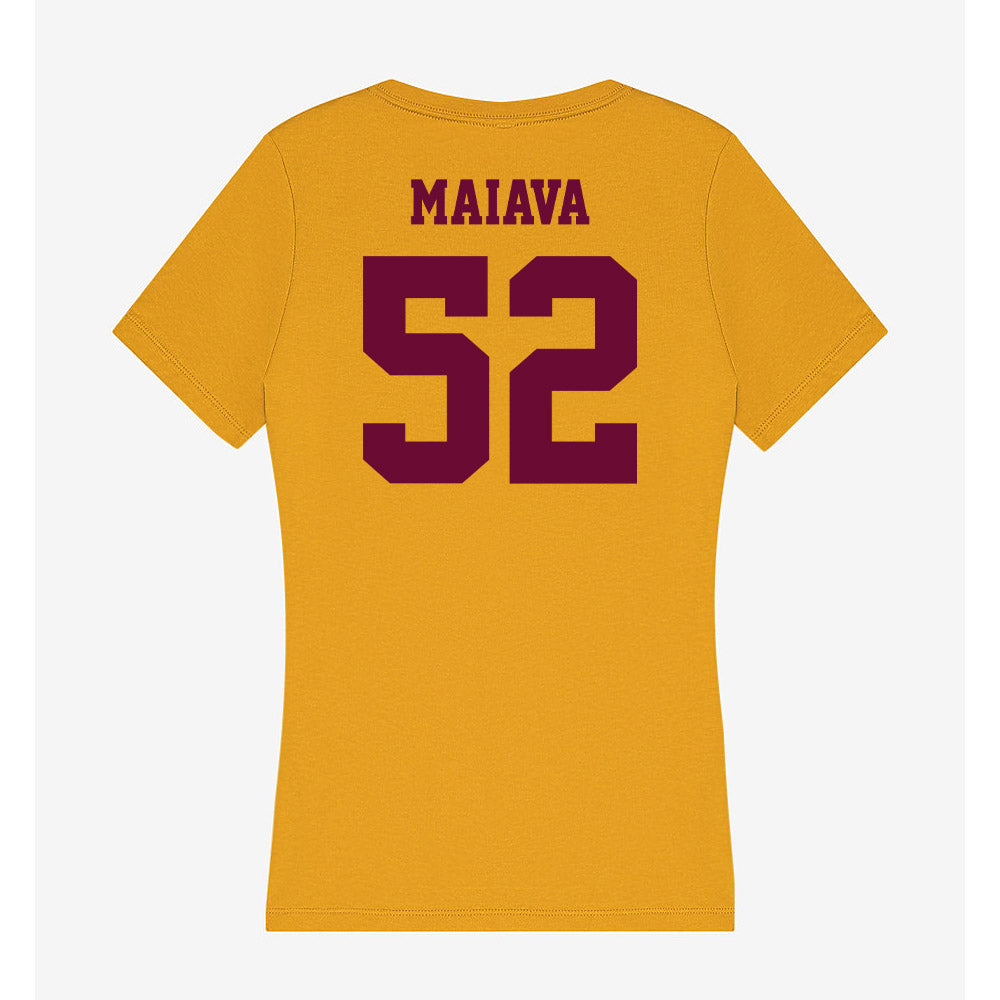 Central Michigan - NCAA Football : Dom Maiava - Women's V-Neck T-Shirt-1