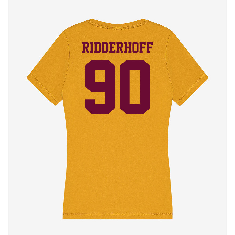 Central Michigan - NCAA Football : Connor Ridderhoff - Women's V-Neck T-Shirt-1