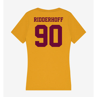 Central Michigan - NCAA Football : Connor Ridderhoff - Women's V-Neck T-Shirt-1